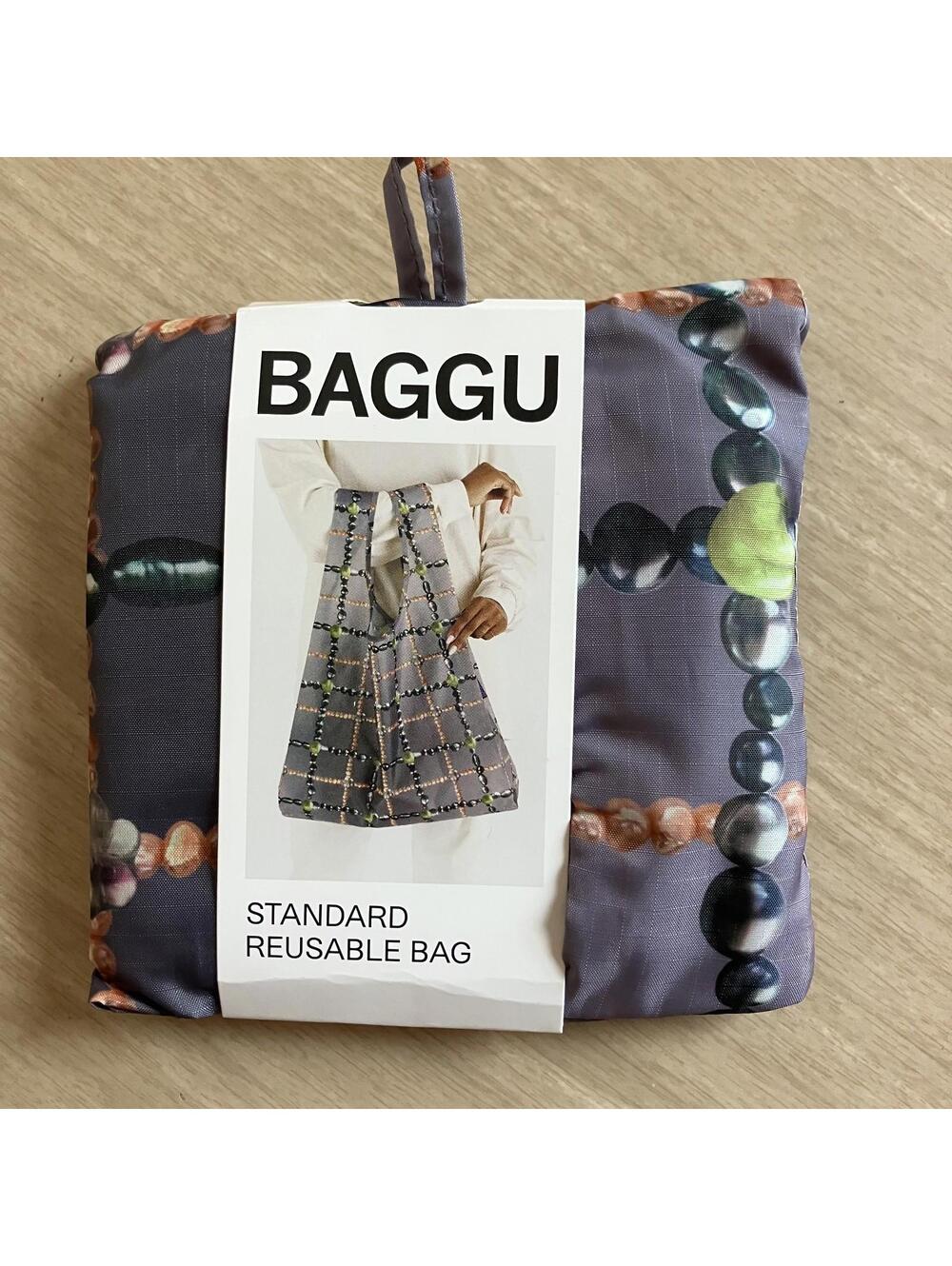 New BAGGU Standard Reusable Eco Bag Shopping Tote Beaded Plaid Y2K Cute Quirky